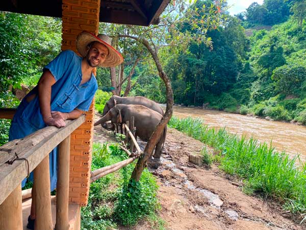 Santuario de elefantes en Tailandia